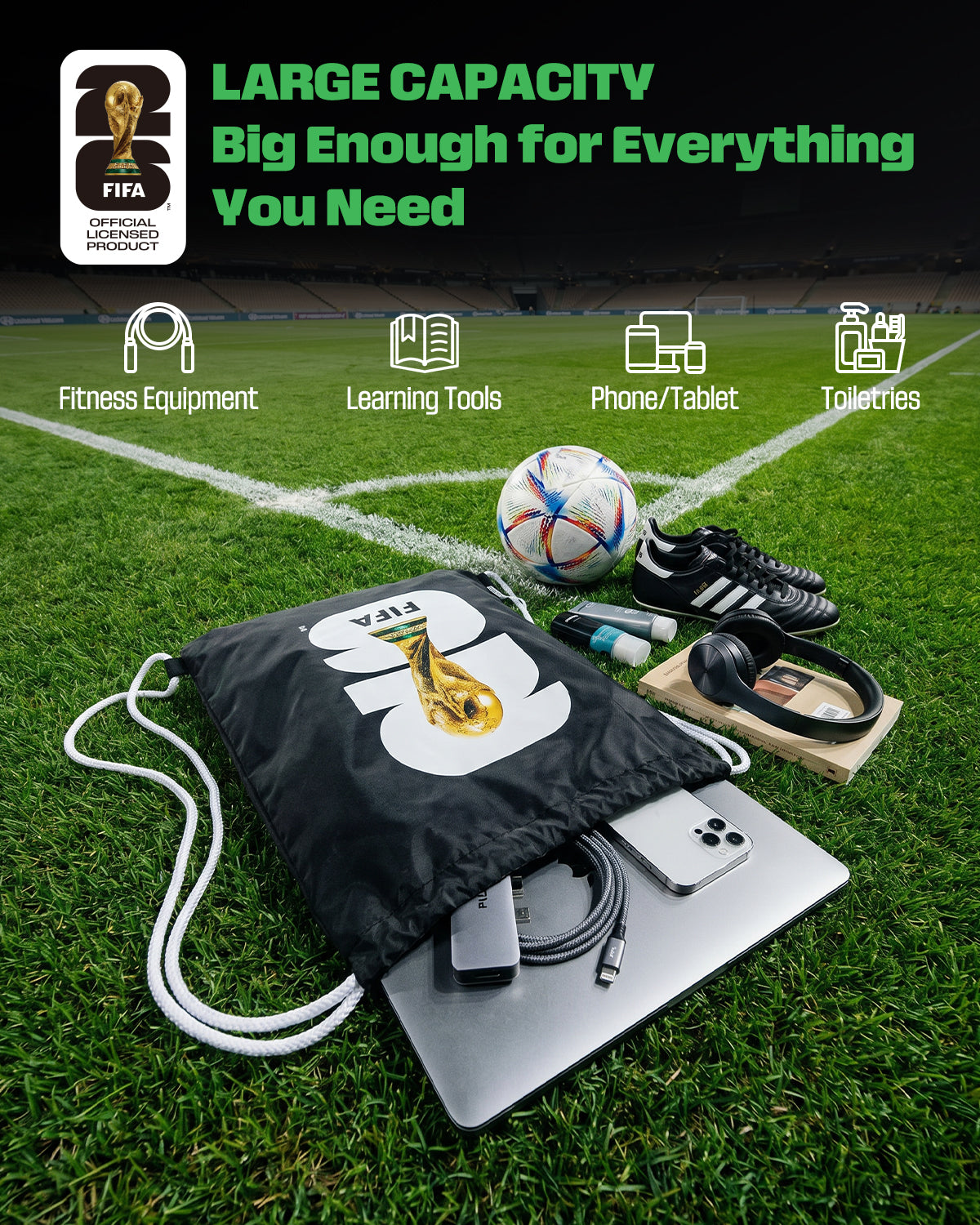 FIFA World Cup 2026 Licensed Drawstring Backpack Bag